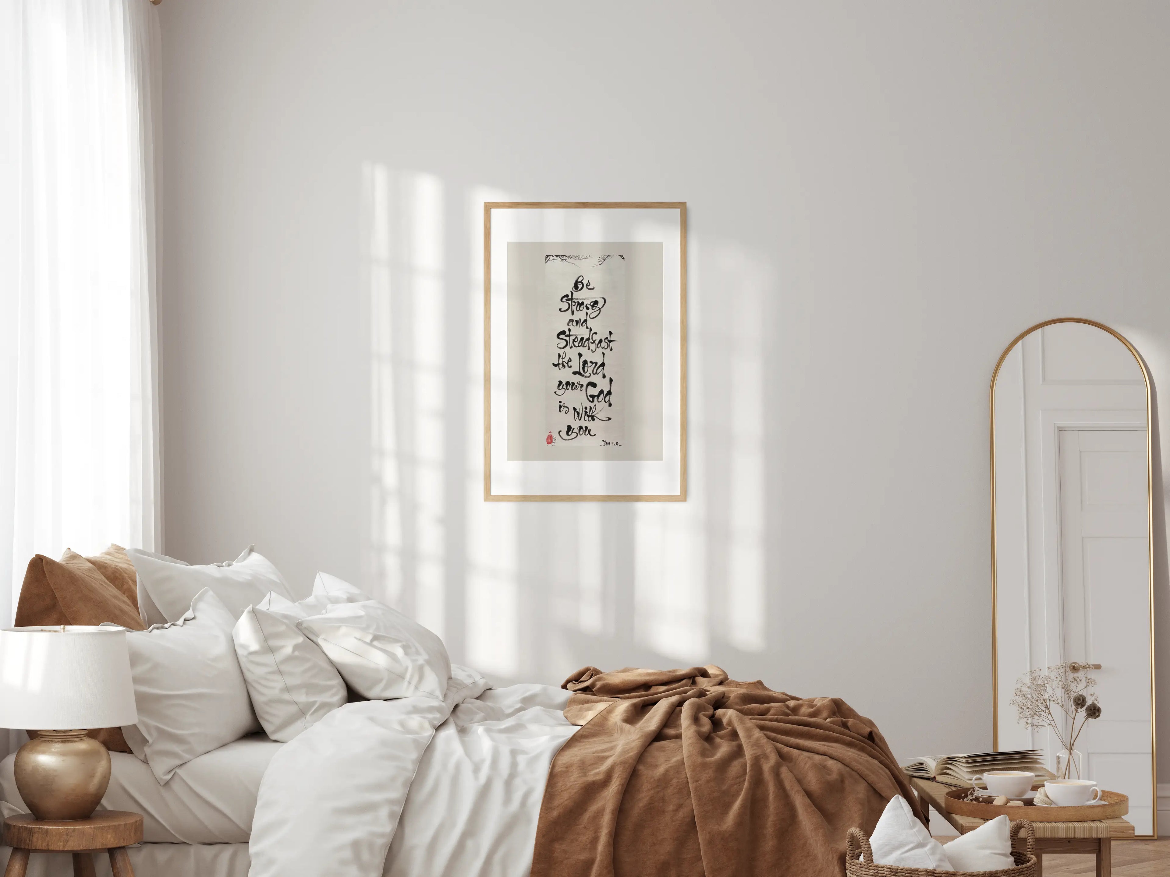 Be Strong and Steadfast Catholic Art - Joshua 1:9 Printable For Courage